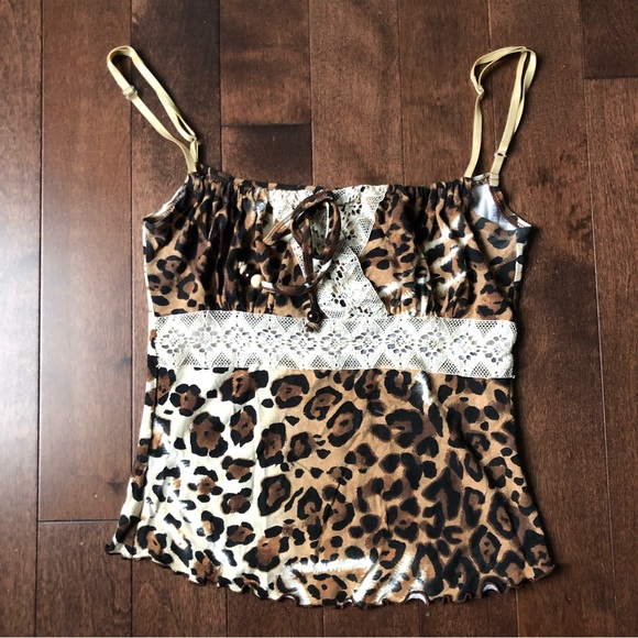 Arden B | Tops | Arden B Y2k Vintage Leopard Print Lace Cami Top | Poshmark